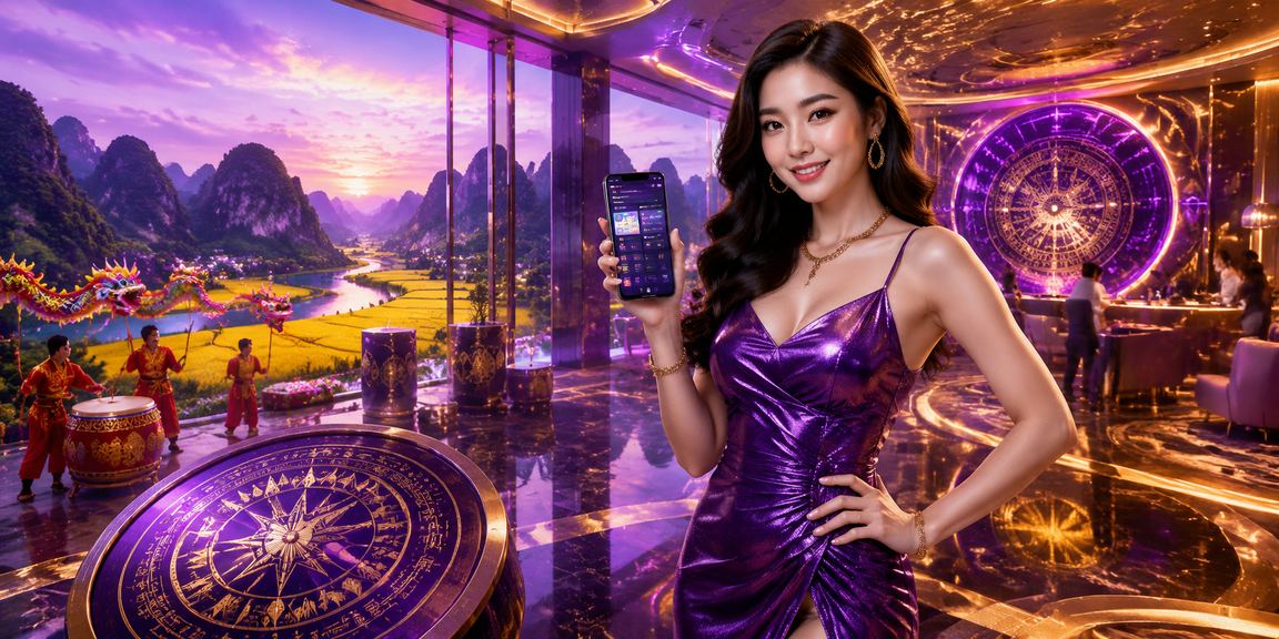 Giao diện casino di động trên điện thoại tại Ninh Bình về đêm với ánh đèn neon rực rỡ